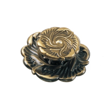 Laurey 1 1/2" Classic Traditions Provincial Knob, Antique Brass 76605